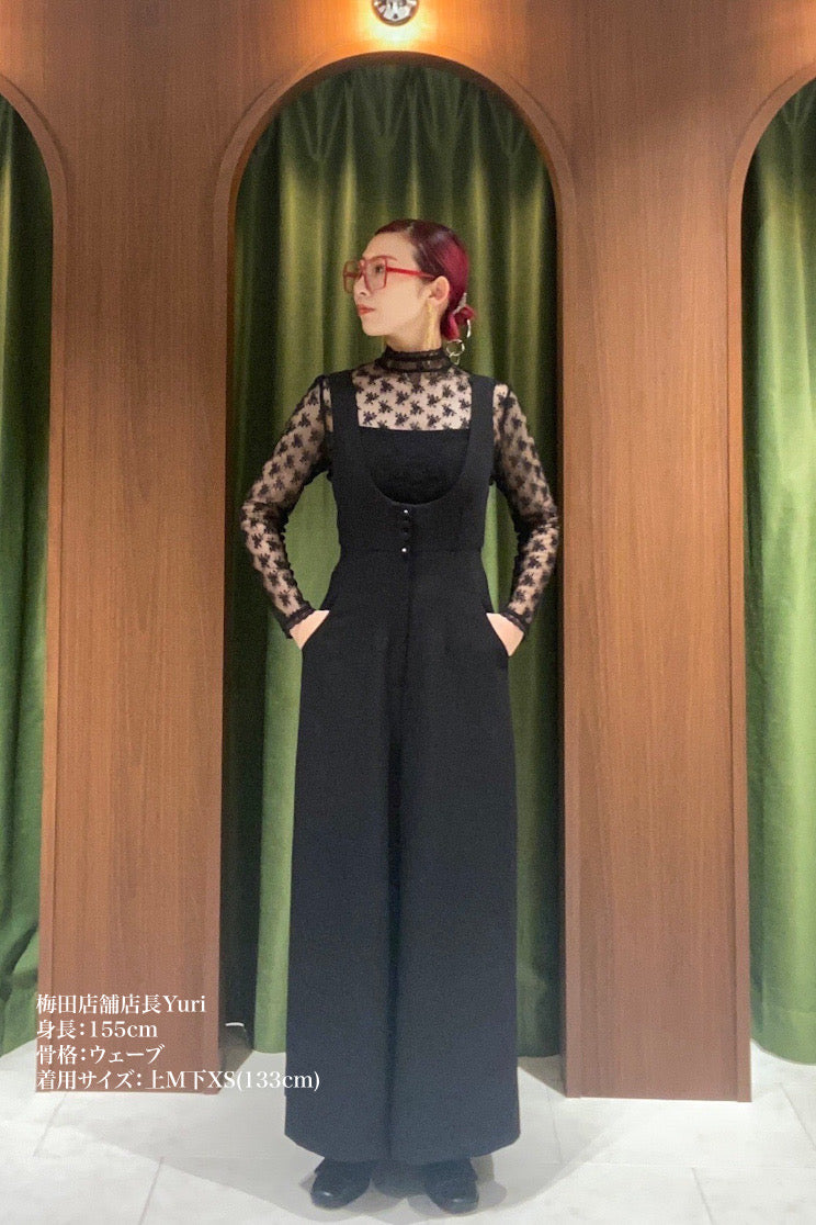 《初恋はジェニファー》レーストリミングトップス-Black