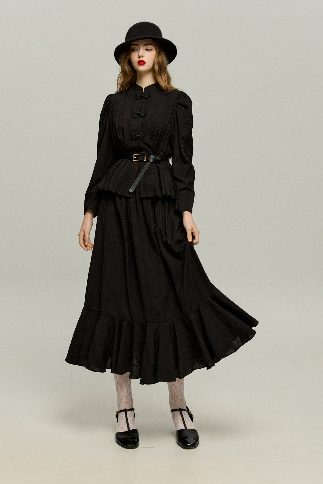 《美貌を内より養う》マーメイドシルエットハイウエストスカート- Black