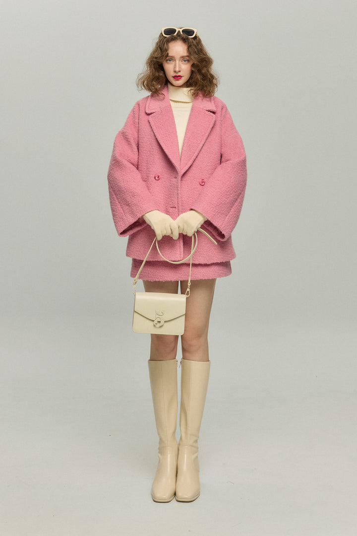 《デザートお願いします》ハイウエストAラインスカート-Pink