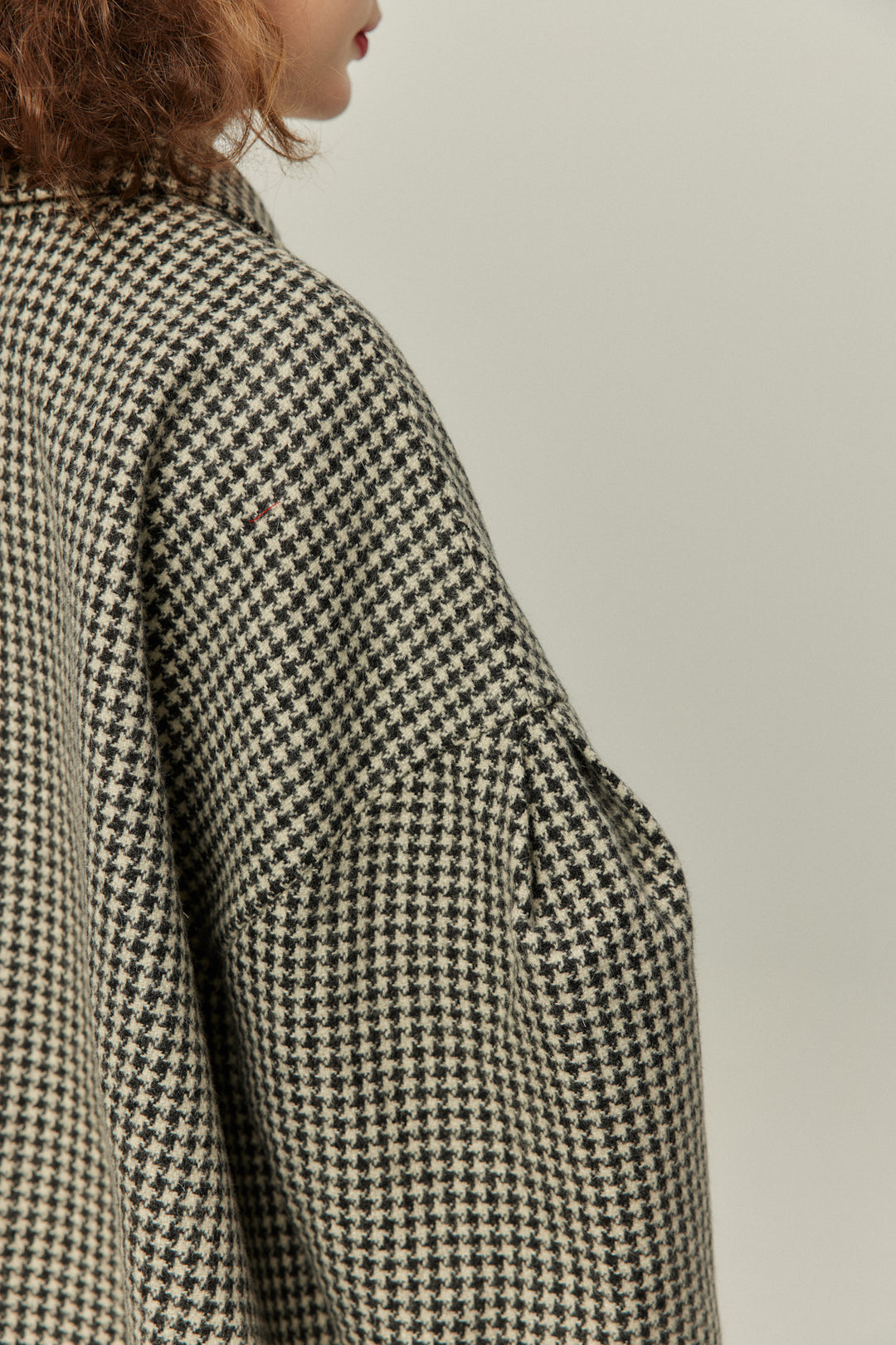 [Broadcasting the British Derby] Mutton sleeve check jacket - Black