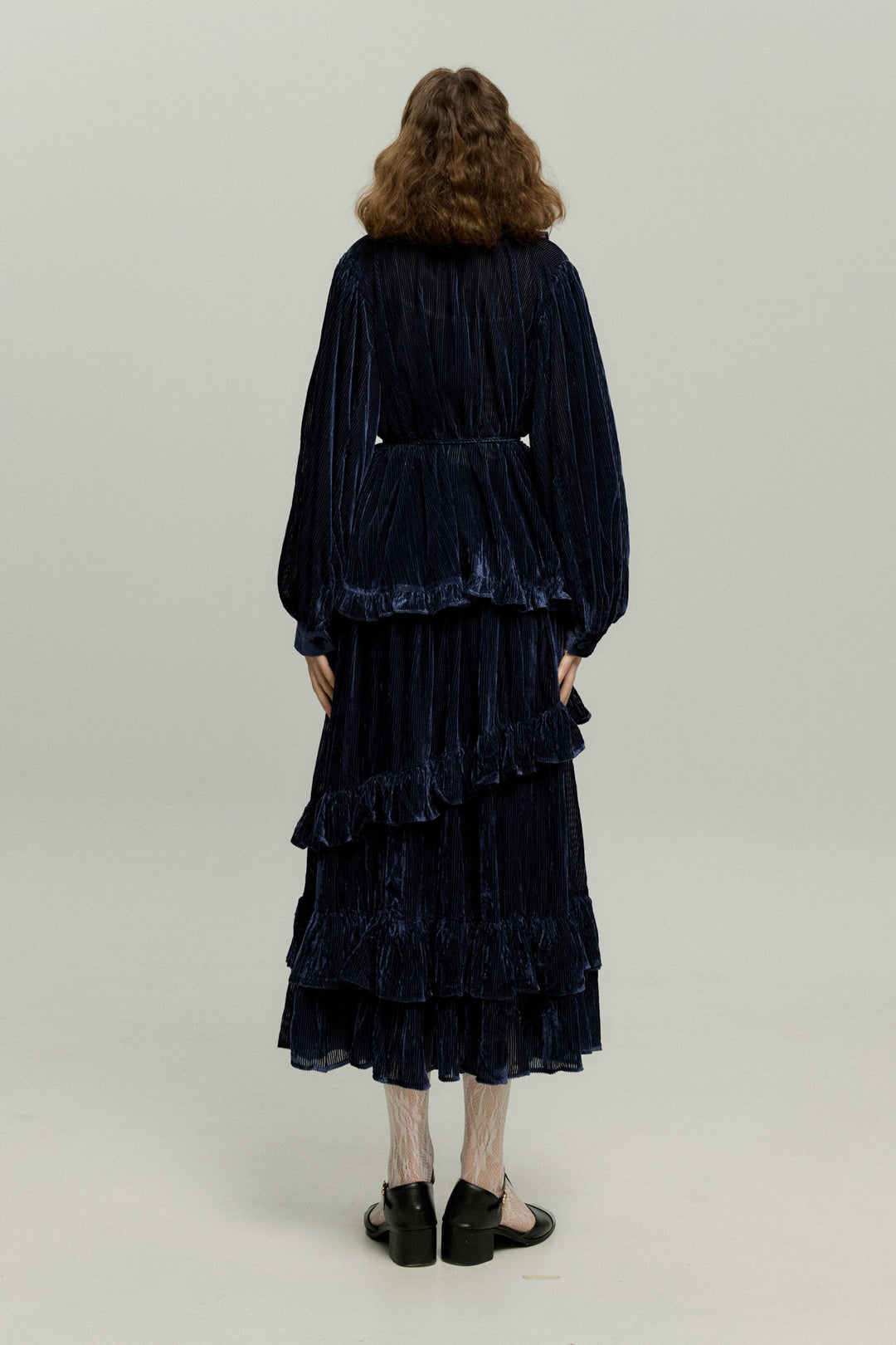 《お城を奪い返しちゃおう》ベルベットサーキュラースカート-Navy