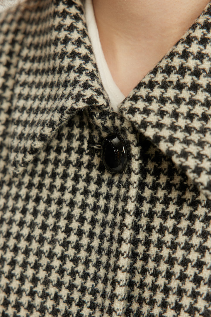 [Broadcasting the British Derby] Mutton sleeve check jacket - Black