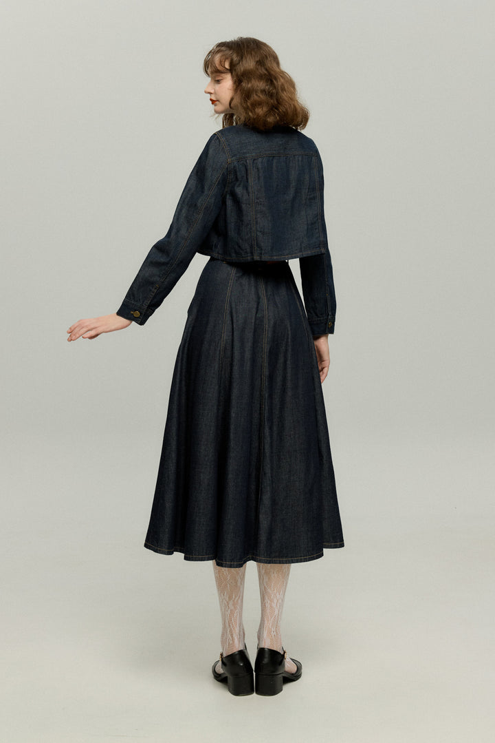 《もうひとつのダイアリー》デニムスカート-Navy