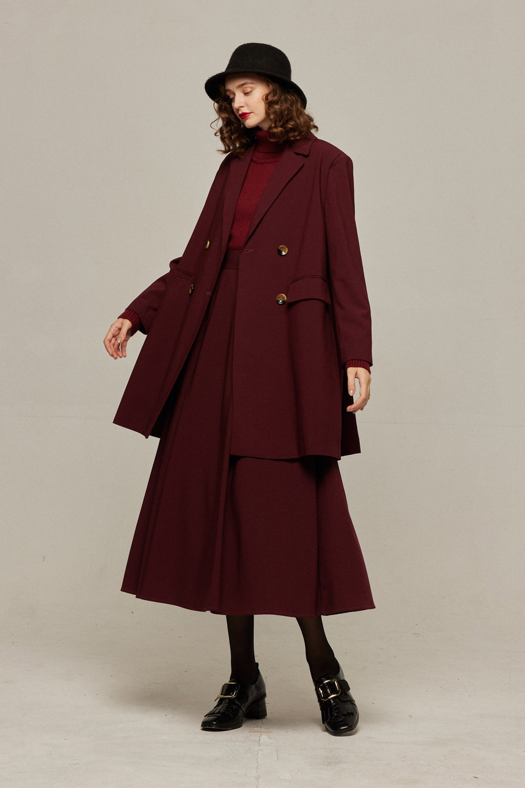 《Toy Train》Double-breasted A-line jacket
