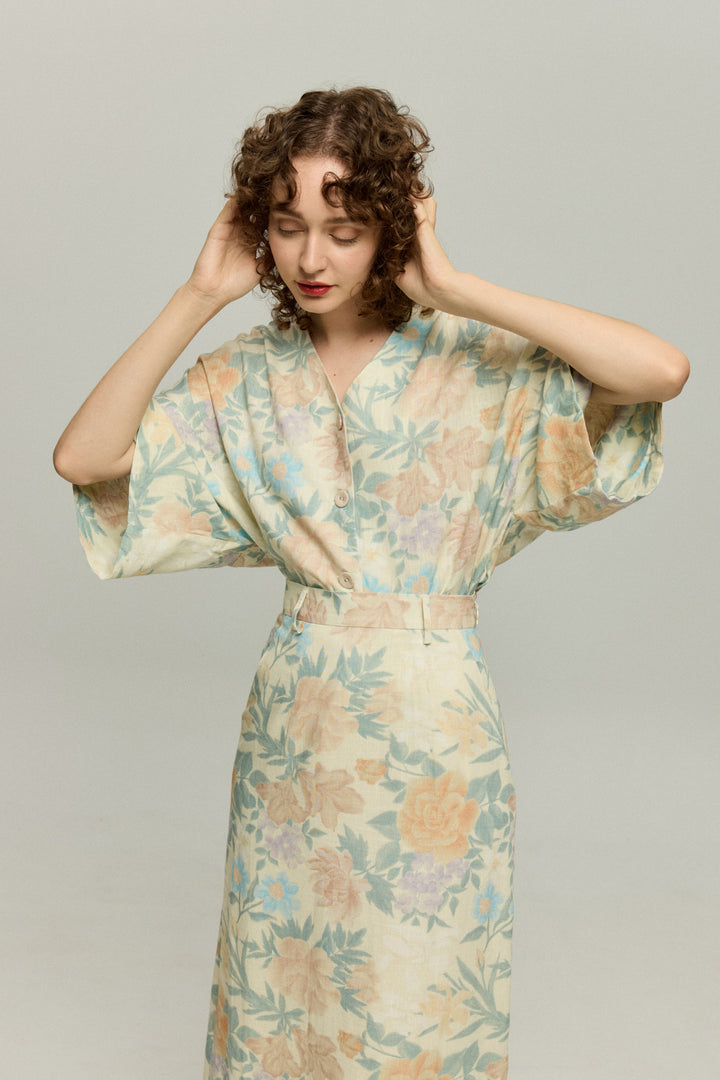 《一緒に花火大会に行かない？》ストレートシルエットハイウエストスカート-Light color
