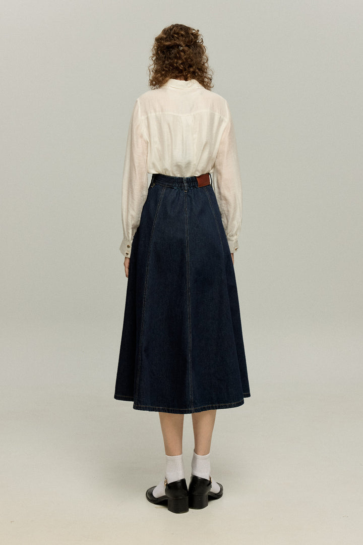 《もしかしたら宇宙船かも》ダブルボタンデニムベスト-Navy