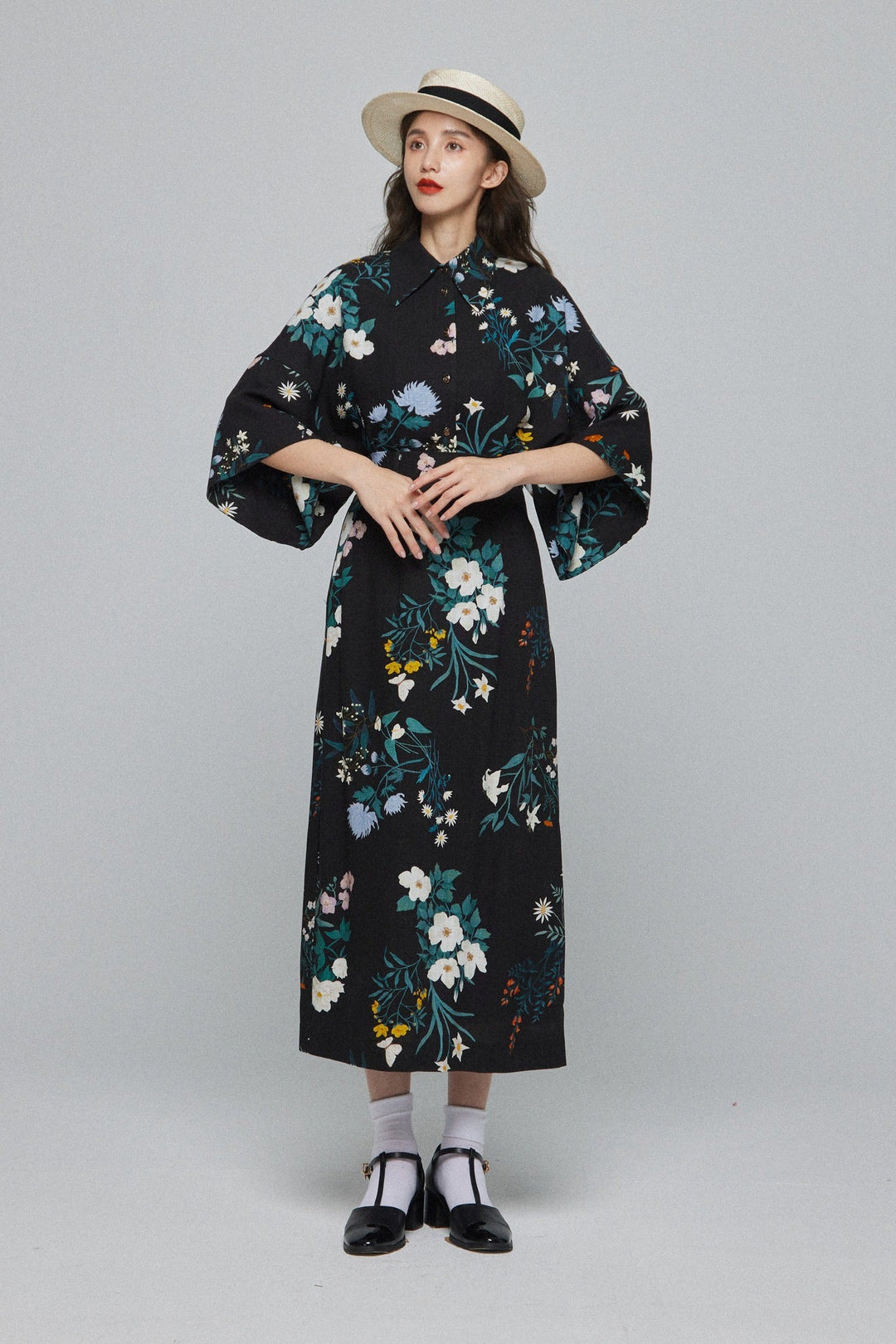 《金魚すくい一回100円》ワイドスリーブシャツ-Back
