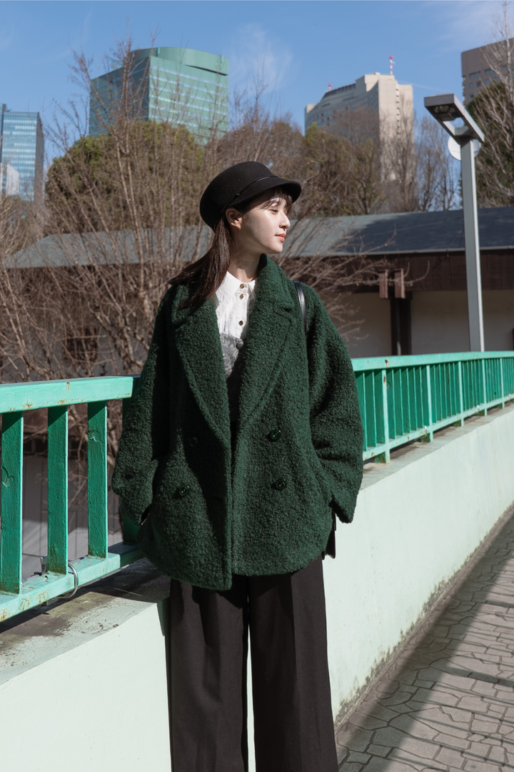 《デザートお願いします》ダブルブレストジャケット-Green