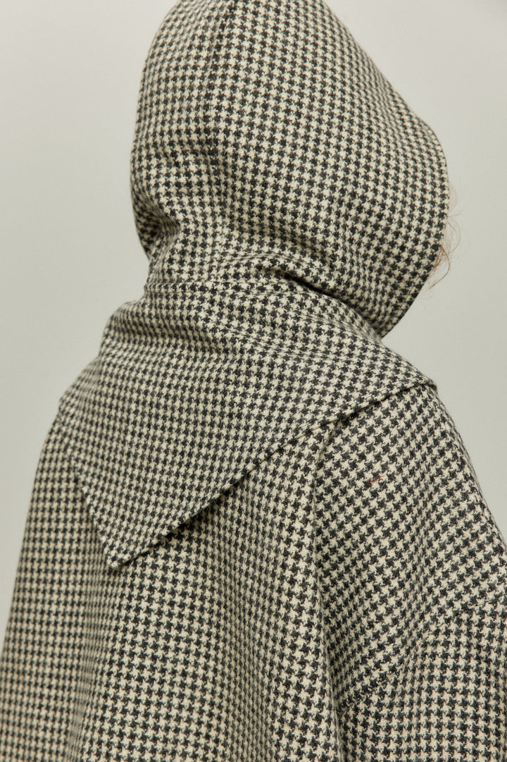 [Broadcasting the British Derby] Mutton sleeve check jacket - Black