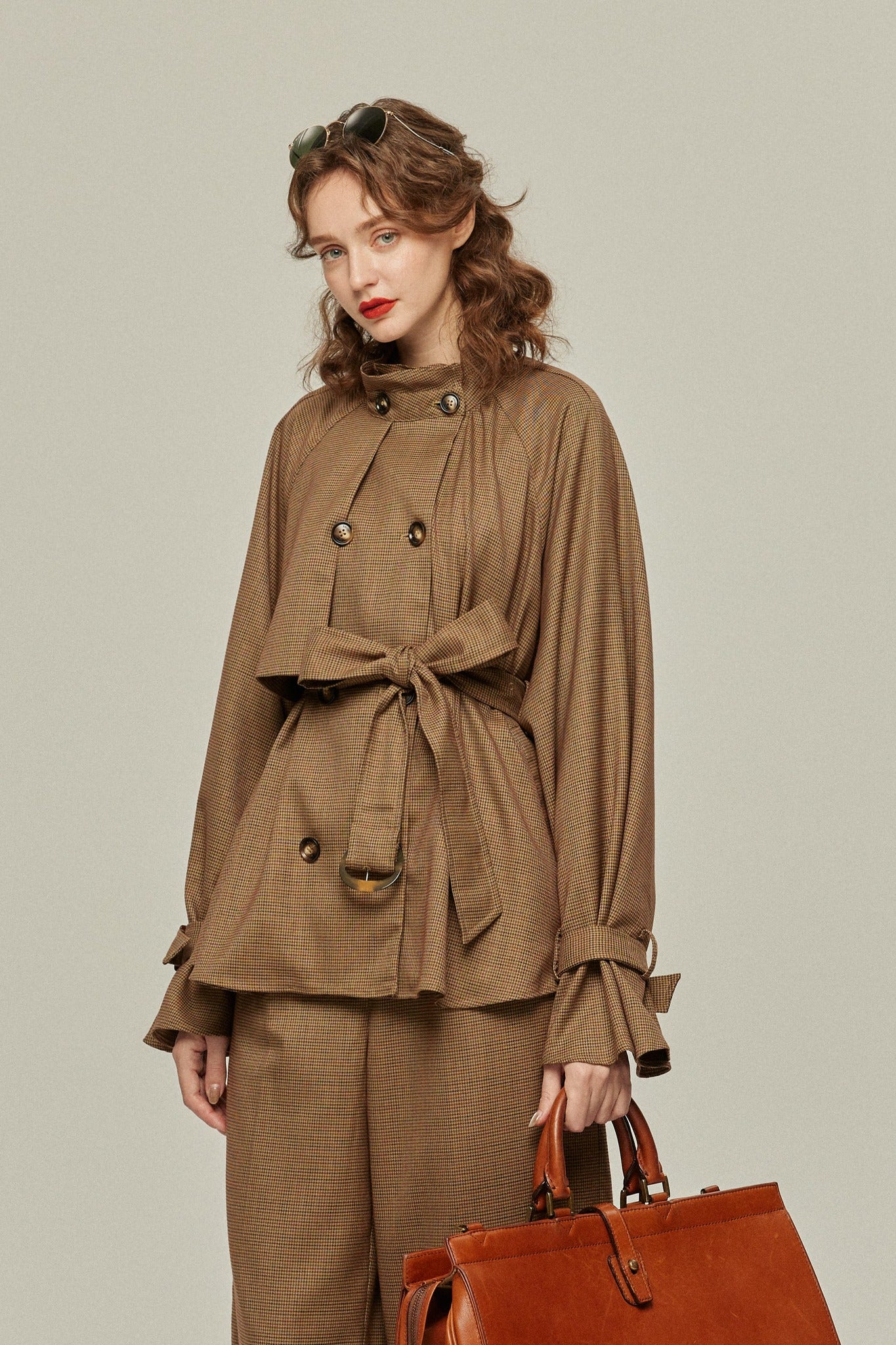 《チャンネルはそのままで》ハイウエストストレートパンツ-Brown