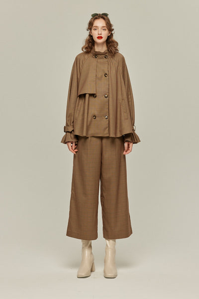 《チャンネルはそのままで》ハイウエストストレートパンツ-Brown