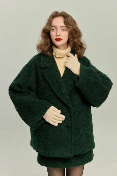 《デザートお願いします》ダブルブレストジャケット-Green