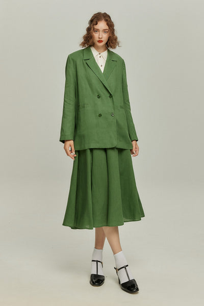 《次のセリフは何ですか？》ダブルブレストジャケット-Green