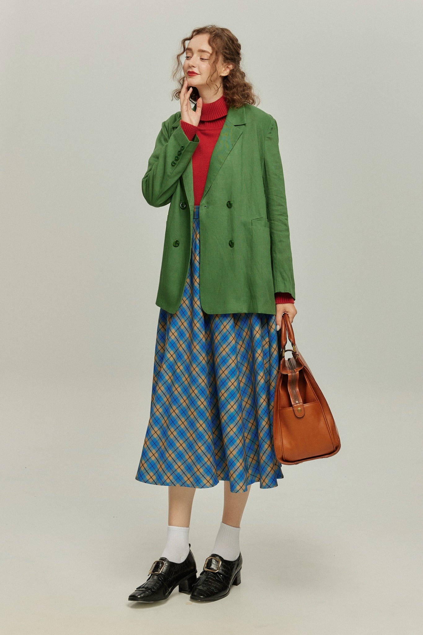 《次のセリフは何ですか？》ダブルブレストジャケット-Green