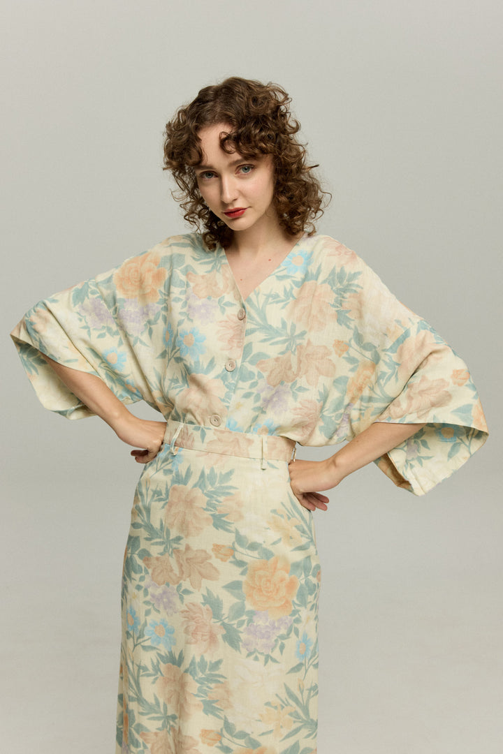 《一緒に花火大会に行かない？》ストレートシルエットハイウエストスカート-Light color