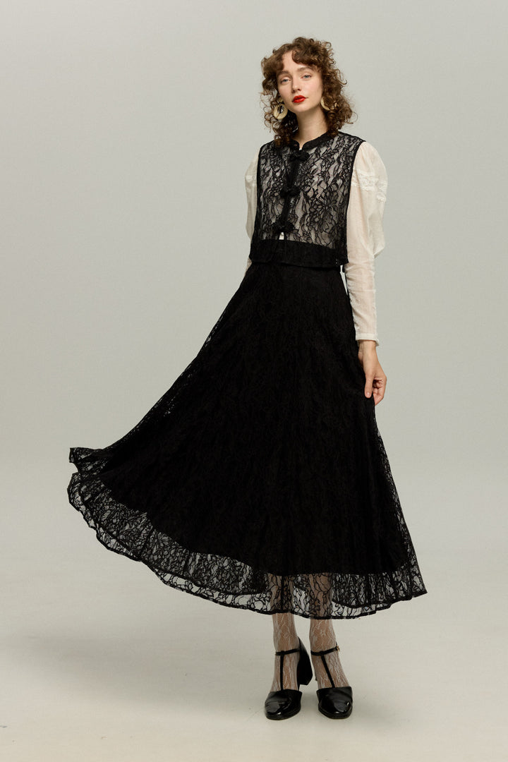 《実はこれ、宝の地図だった》マトンスリーブトップス-Black