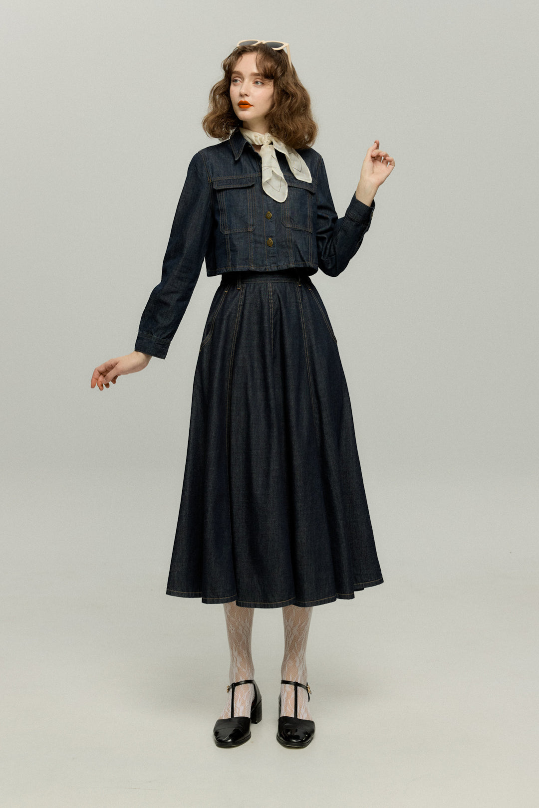 《もうひとつのダイアリー》デニムスカート-Navy