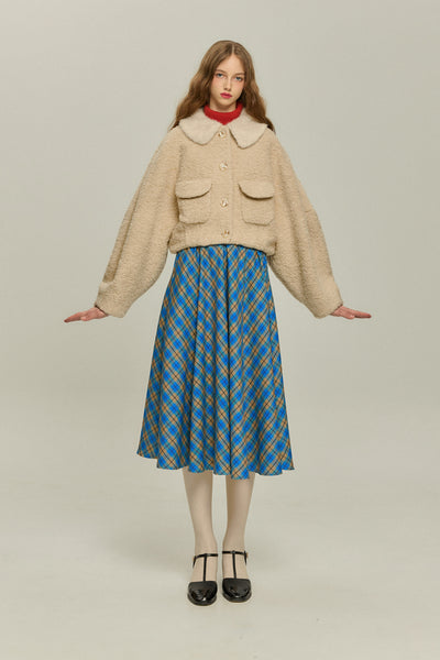 《目と鼻と口を描き足してみた》ドルマンスリーブジャケット-Beige