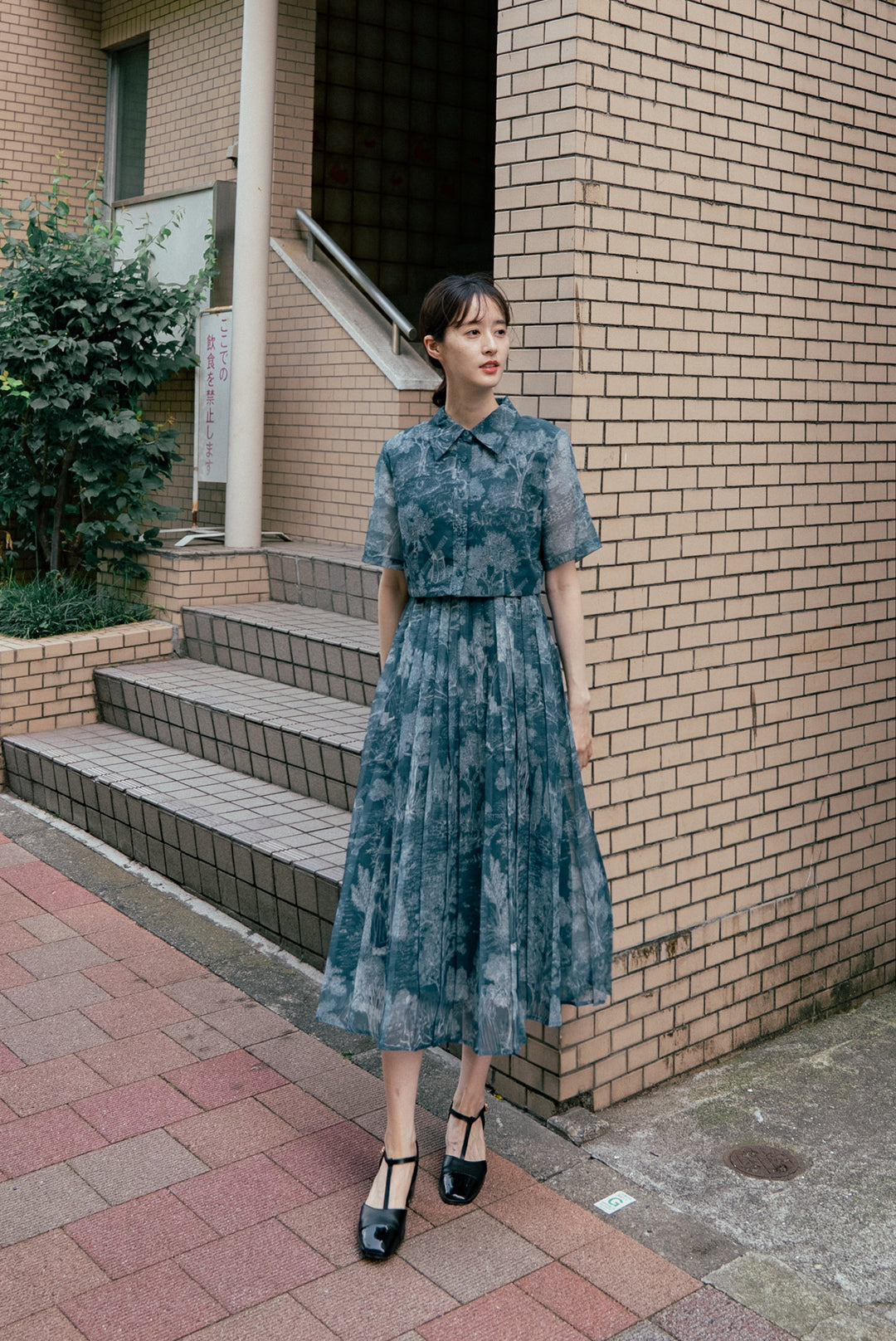 《これは非売品です。》ハイウエストプリーツスカート-Green