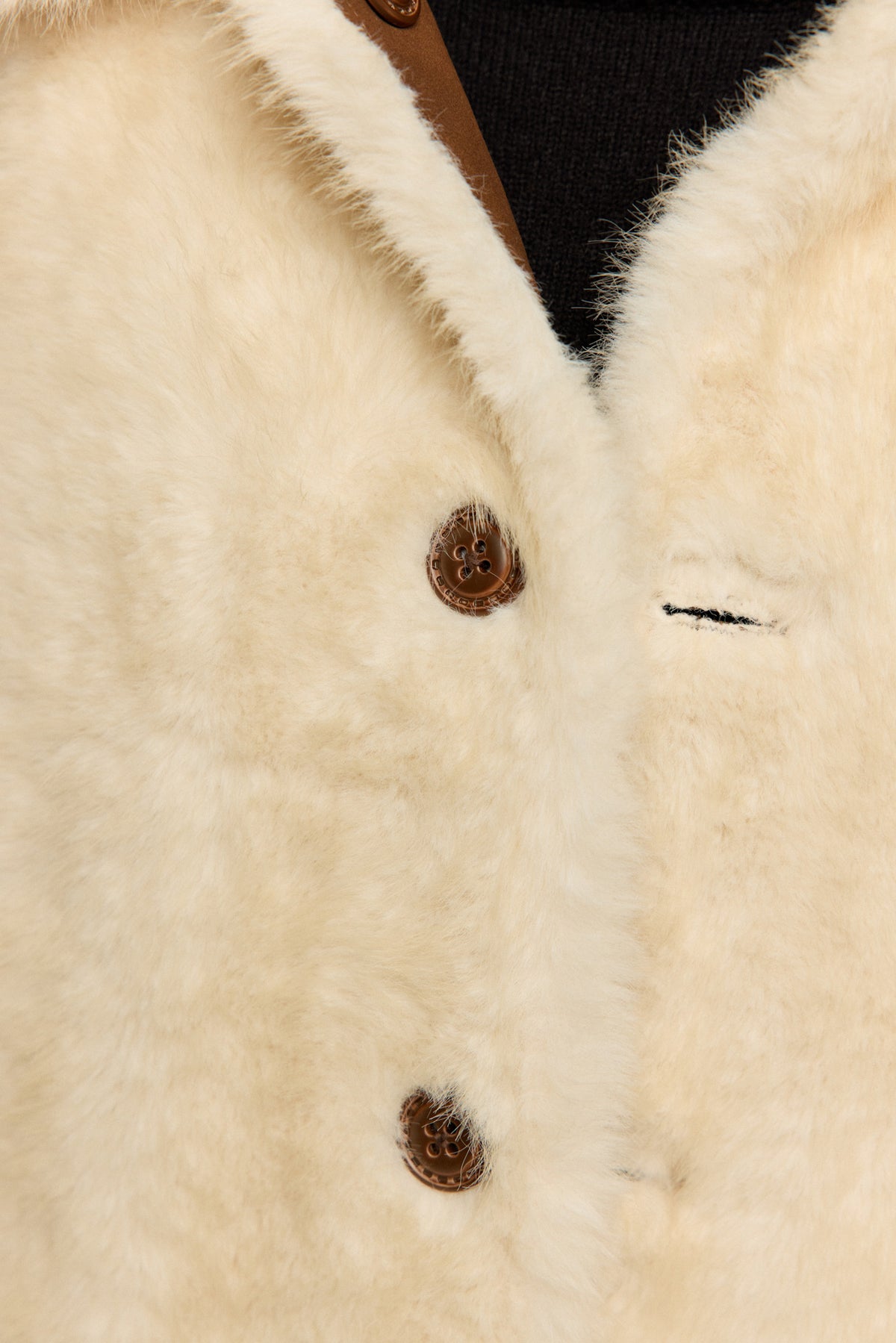 《You’ve Got Flour on Your Face》Reversible Shearling-Style Jacket – Brown