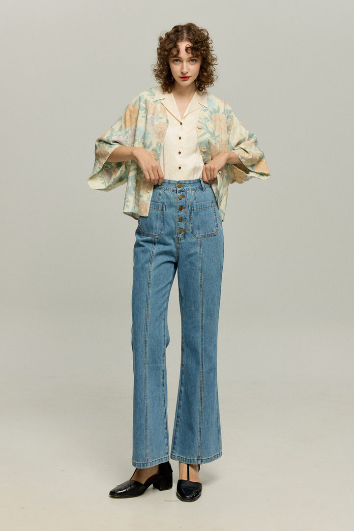 《一緒に花火大会に行かない？》ストレートシルエットハイウエストスカート-Light color