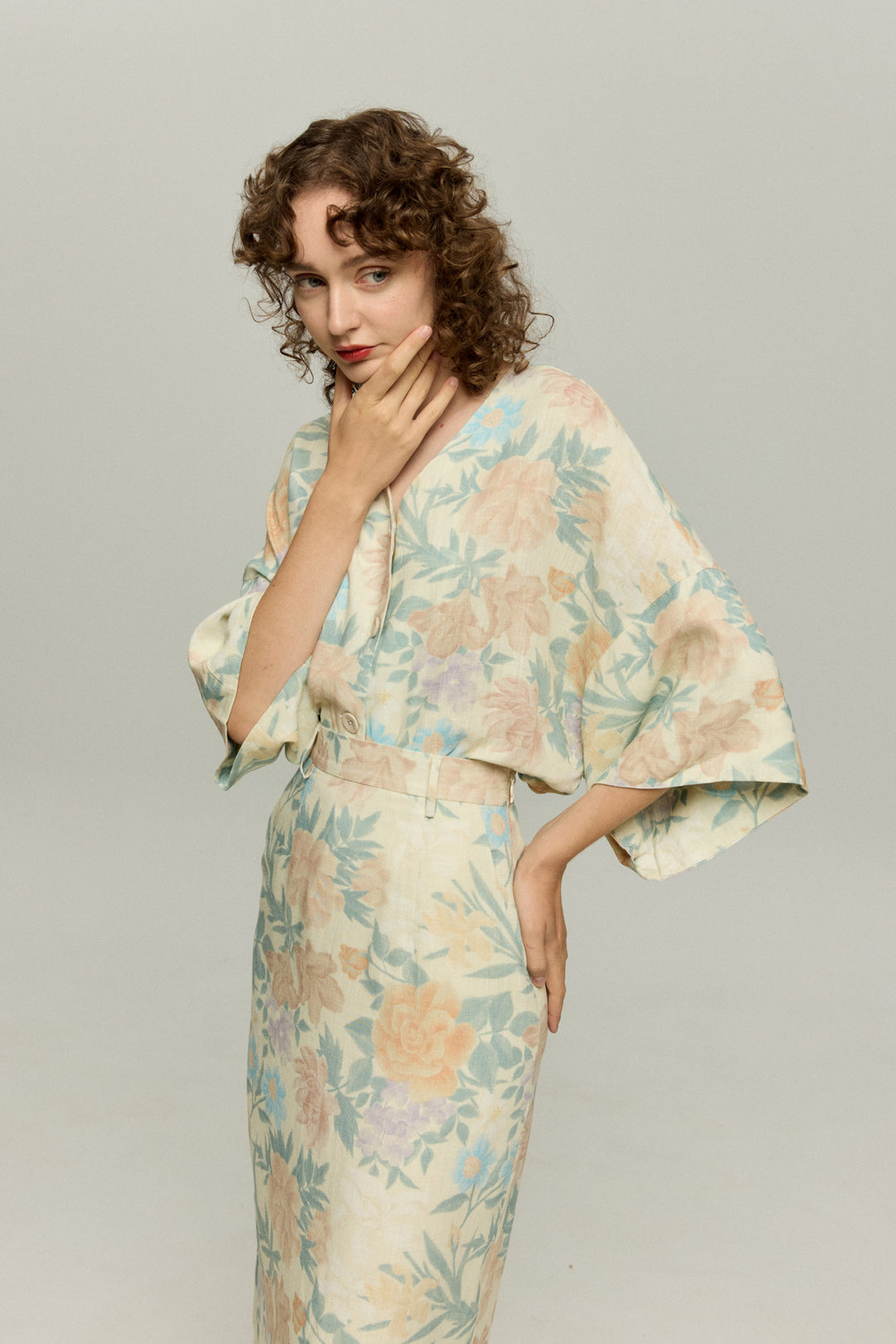 《一緒に花火大会に行かない？》ストレートシルエットハイウエストスカート-Light color