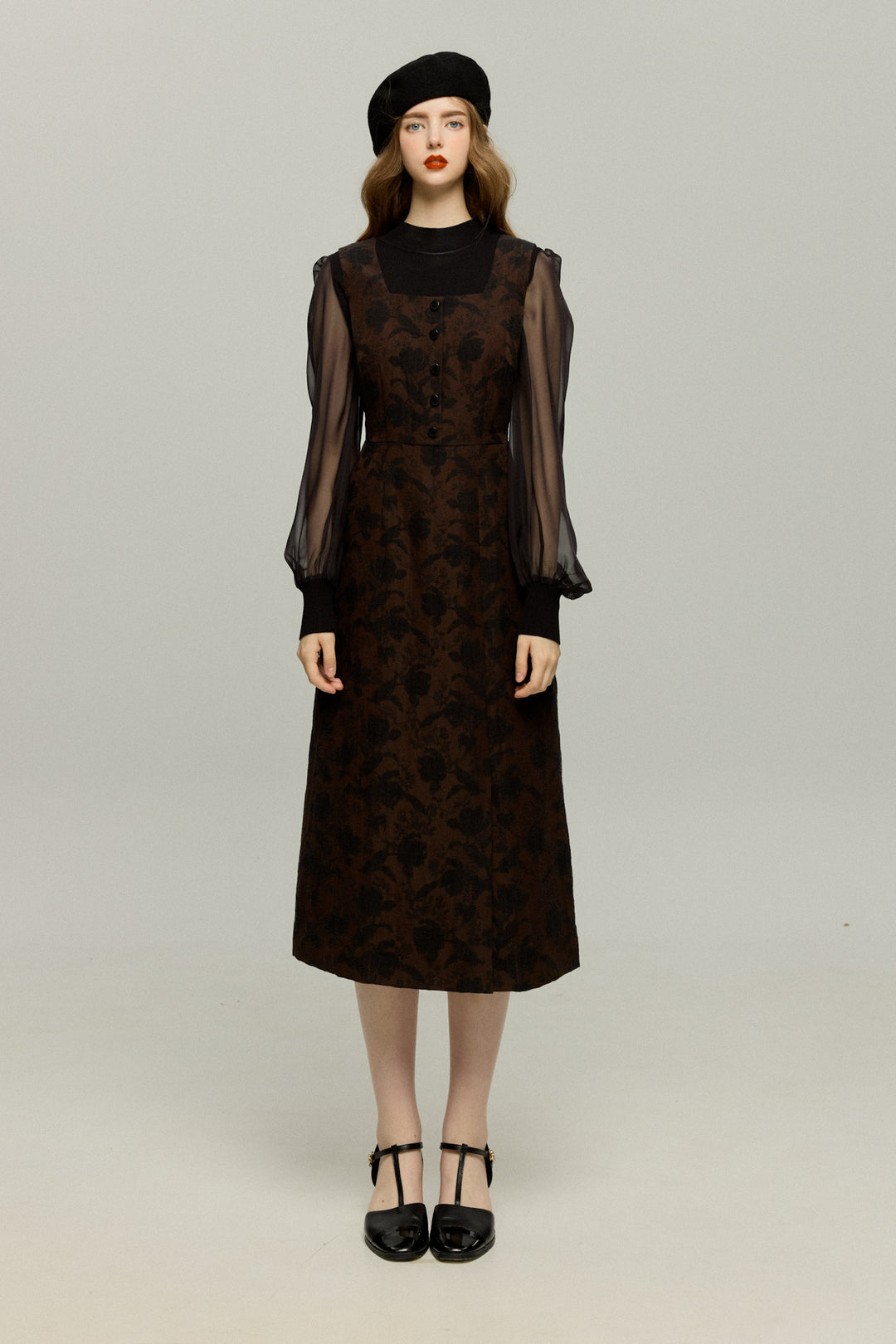 TNEWTIES《How to hold chopsticks》Dress-Brown