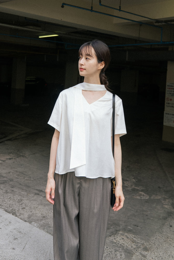 《水曜日はベジの日》リボントップス-White