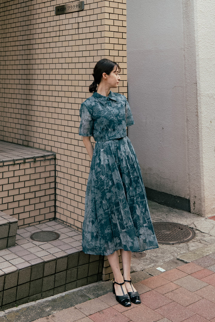 《これは非売品です。》ハイウエストプリーツスカート-Green