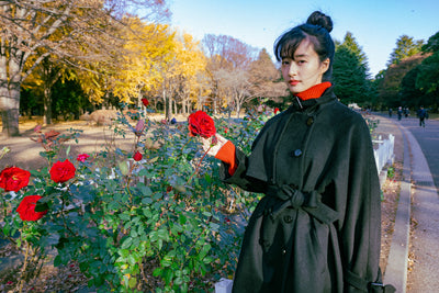 《Very important mission》2-way double-breasted wool coat-Black