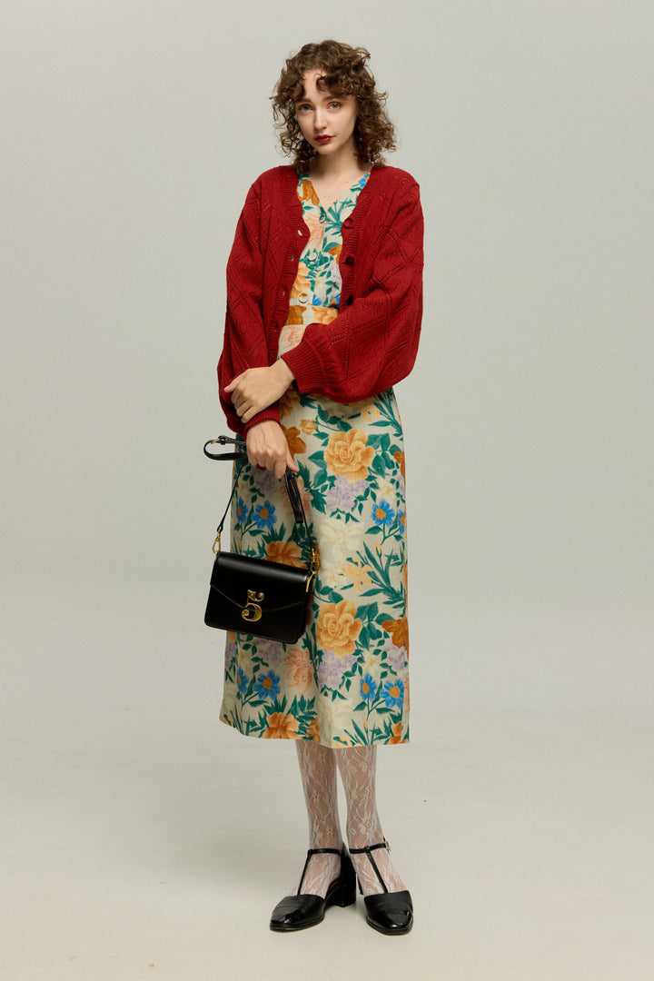 《一緒に花火大会に行かない？》ストレートシルエットハイウエストスカート-Dark color