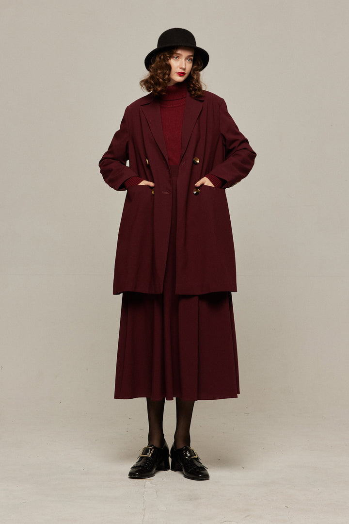 《Toy Train》Double-breasted A-line jacket