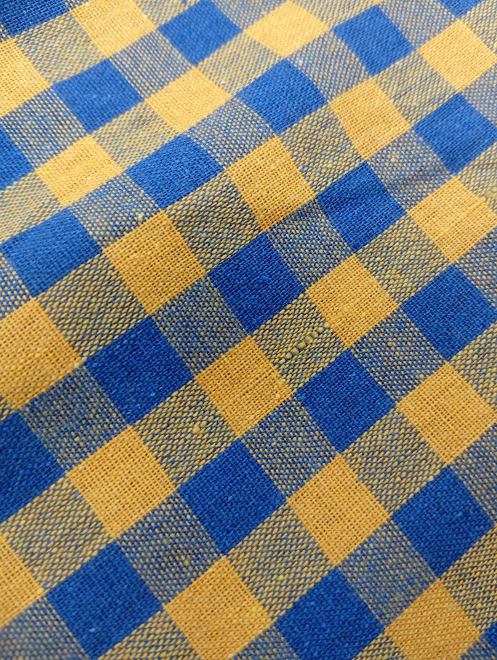 《パン屋から噂話が流れてきた》クロップドチェックジャケット-Yellow
