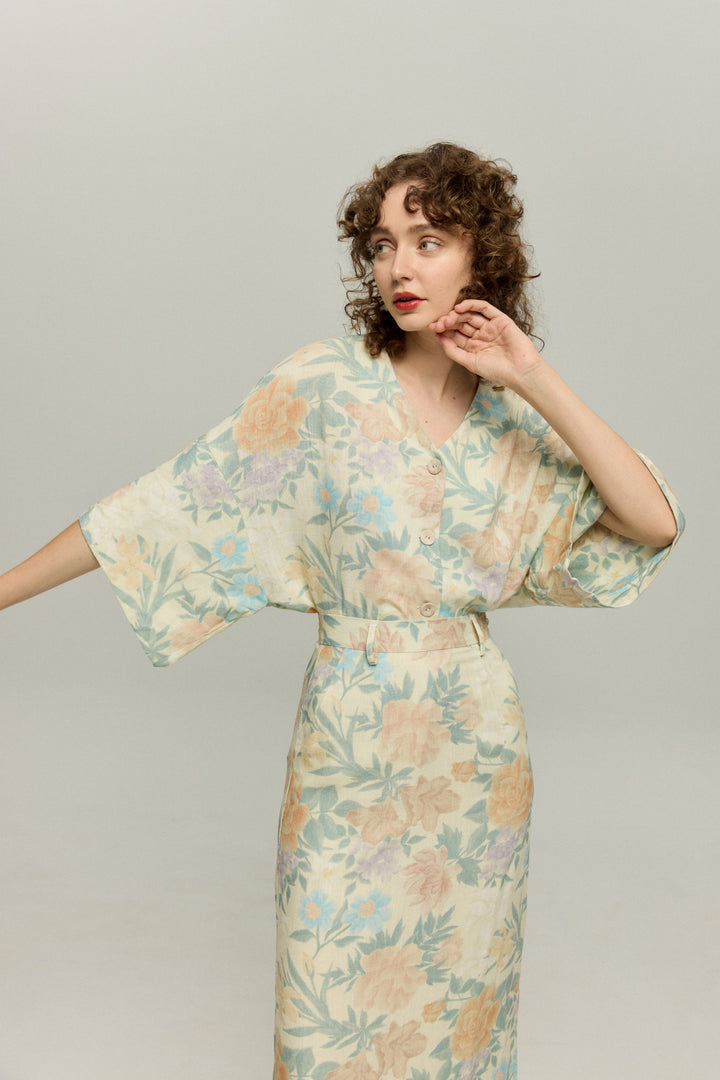 《一緒に花火大会に行かない？》ストレートシルエットハイウエストスカート-Light color
