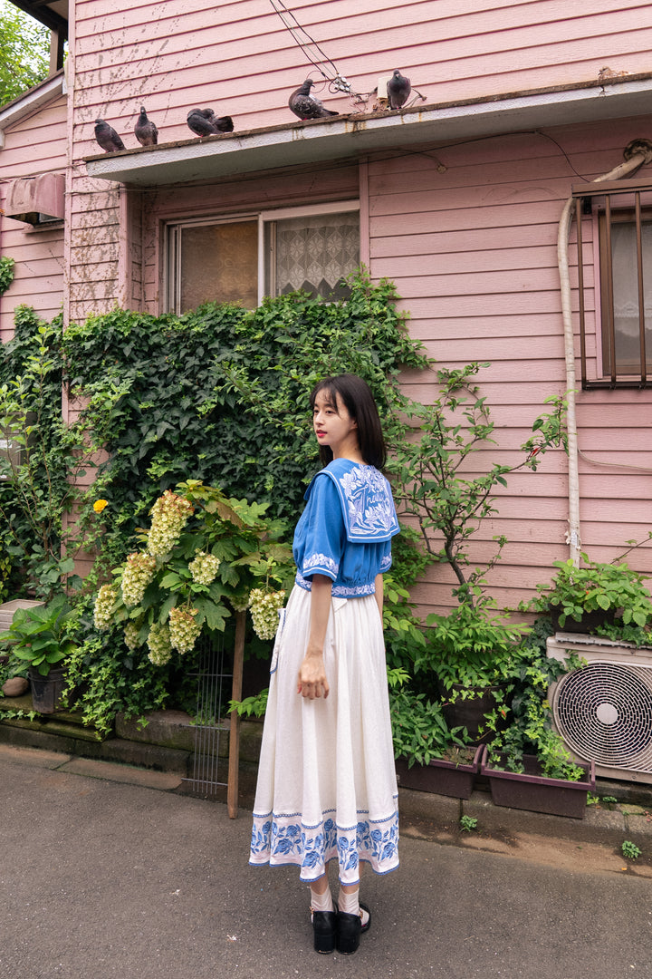 《歯の妖精なんていない》セーラーカラートップス-Blue