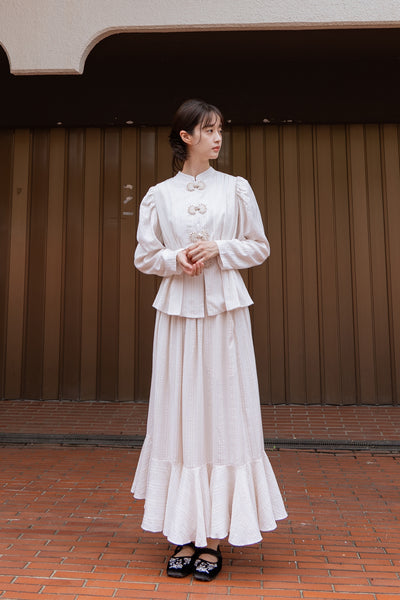 《美貌を内より養う》マーメイドシルエットハイウエストスカート- White