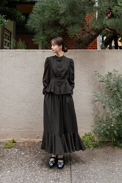 《美貌を内より養う》マーメイドシルエットハイウエストスカート- Black