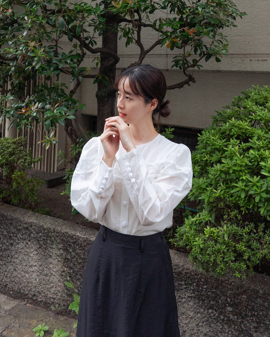 《実はこれ、宝の地図だった》マトンスリーブトップス-White