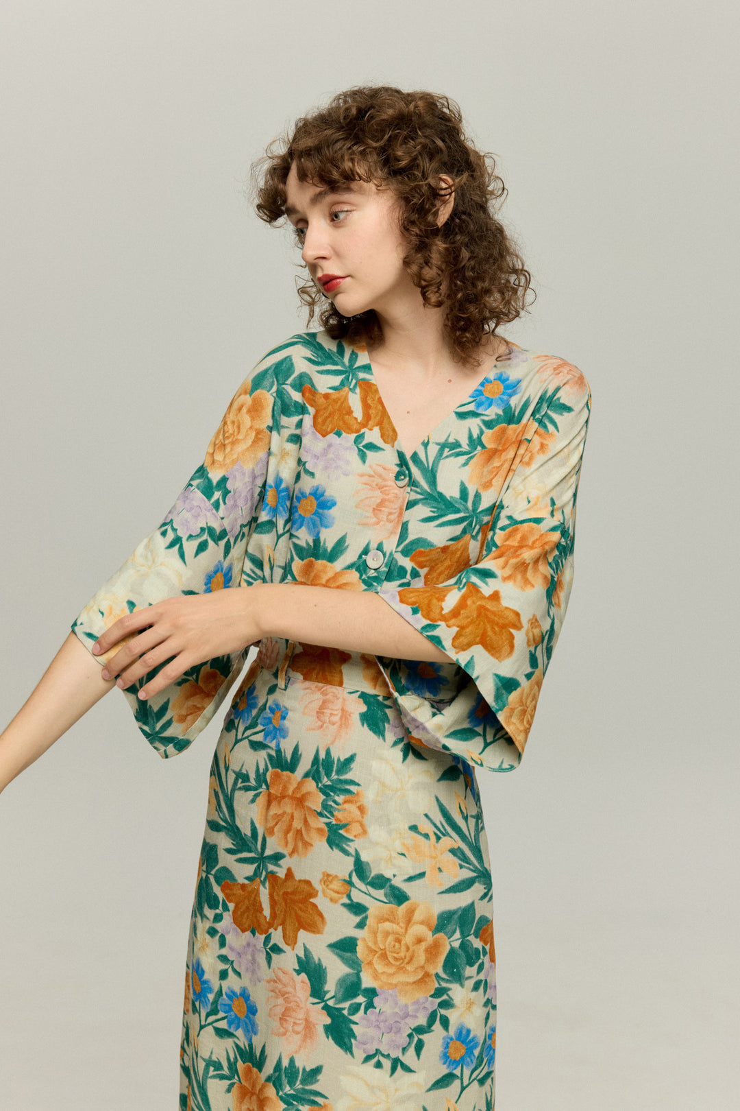 《一緒に花火大会に行かない？》ストレートシルエットハイウエストスカート-Dark color