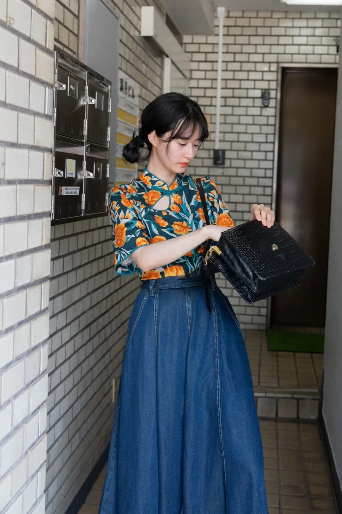 《今日もフォーチュンクッキーがある》チャイナトップス-Bluegreen
