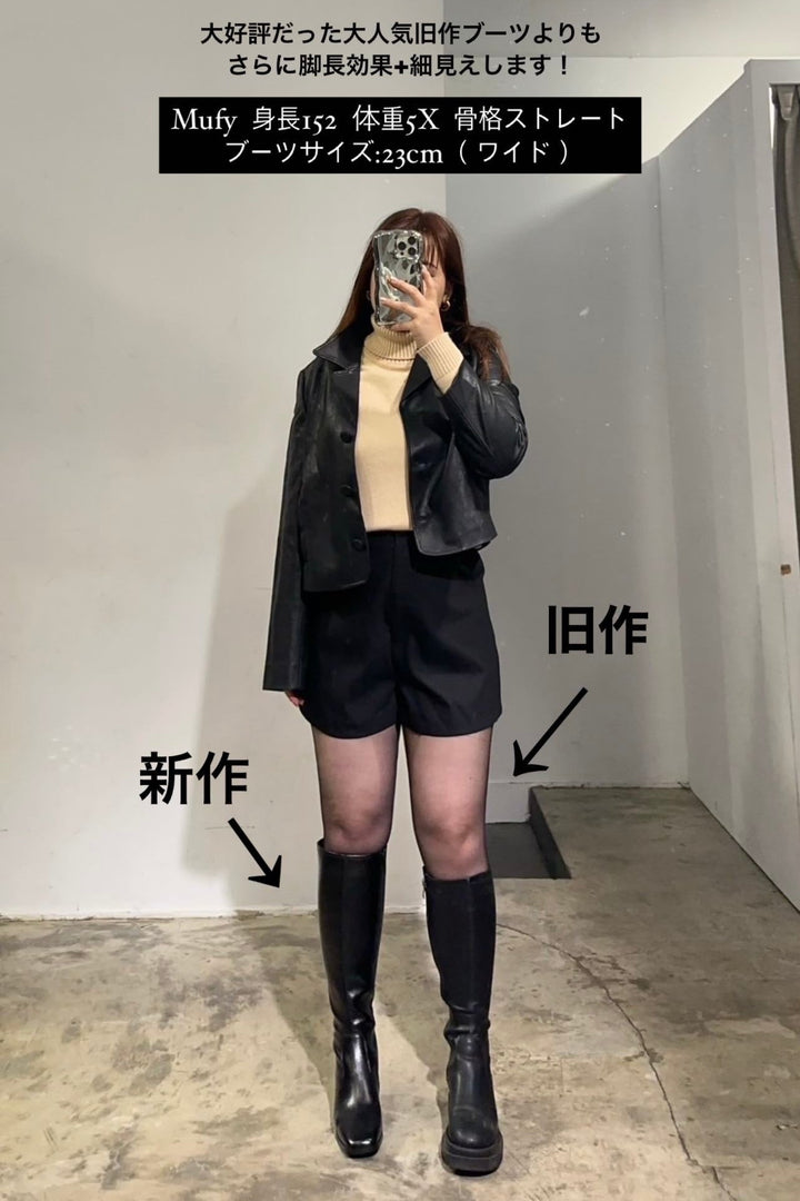 《ヒールロングブーツ》Black