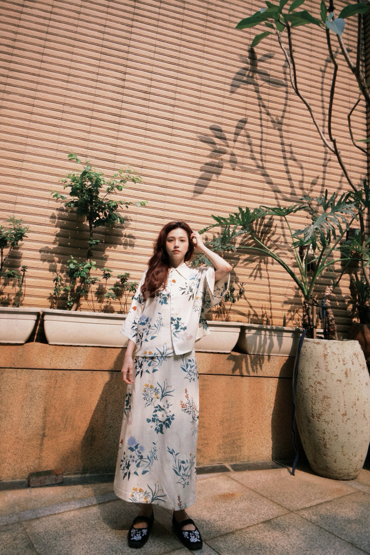 [Goldfish scooping 100 yen] Wide sleeve shirt-Cream