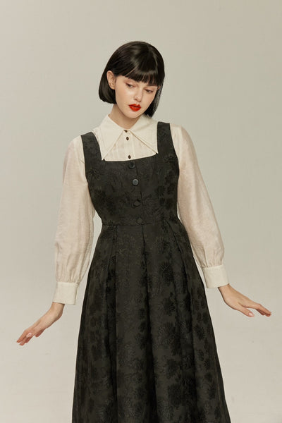 《スタンディングオベーション》ボックスプリーツワンピース-Black
