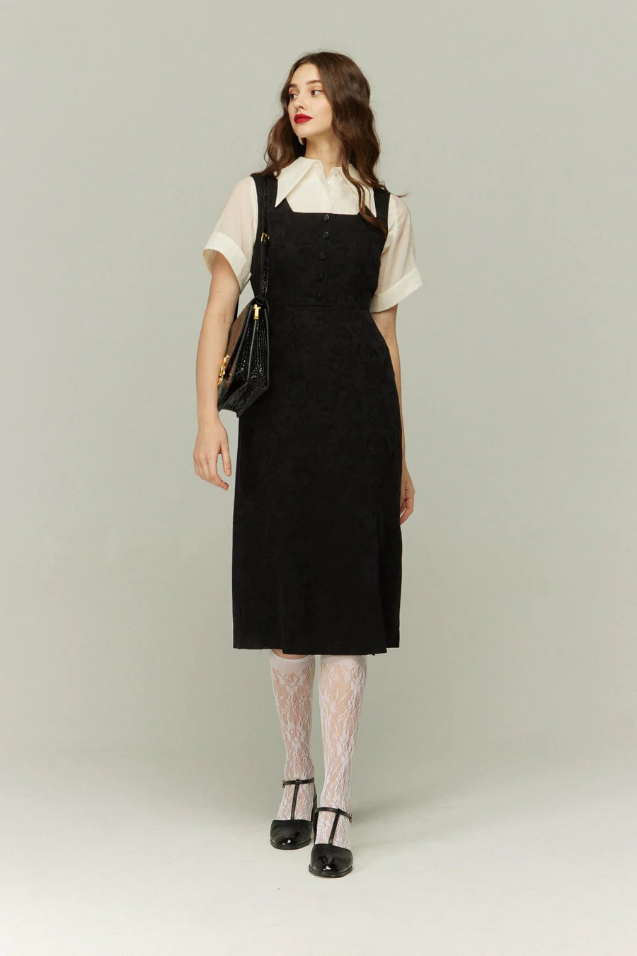 《お箸はありますか？》シノワズリドレスワンピース-Black