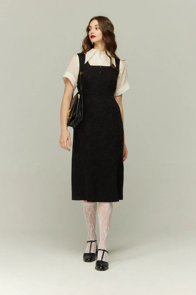 《お箸はありますか？》シノワズリドレスワンピース-Black