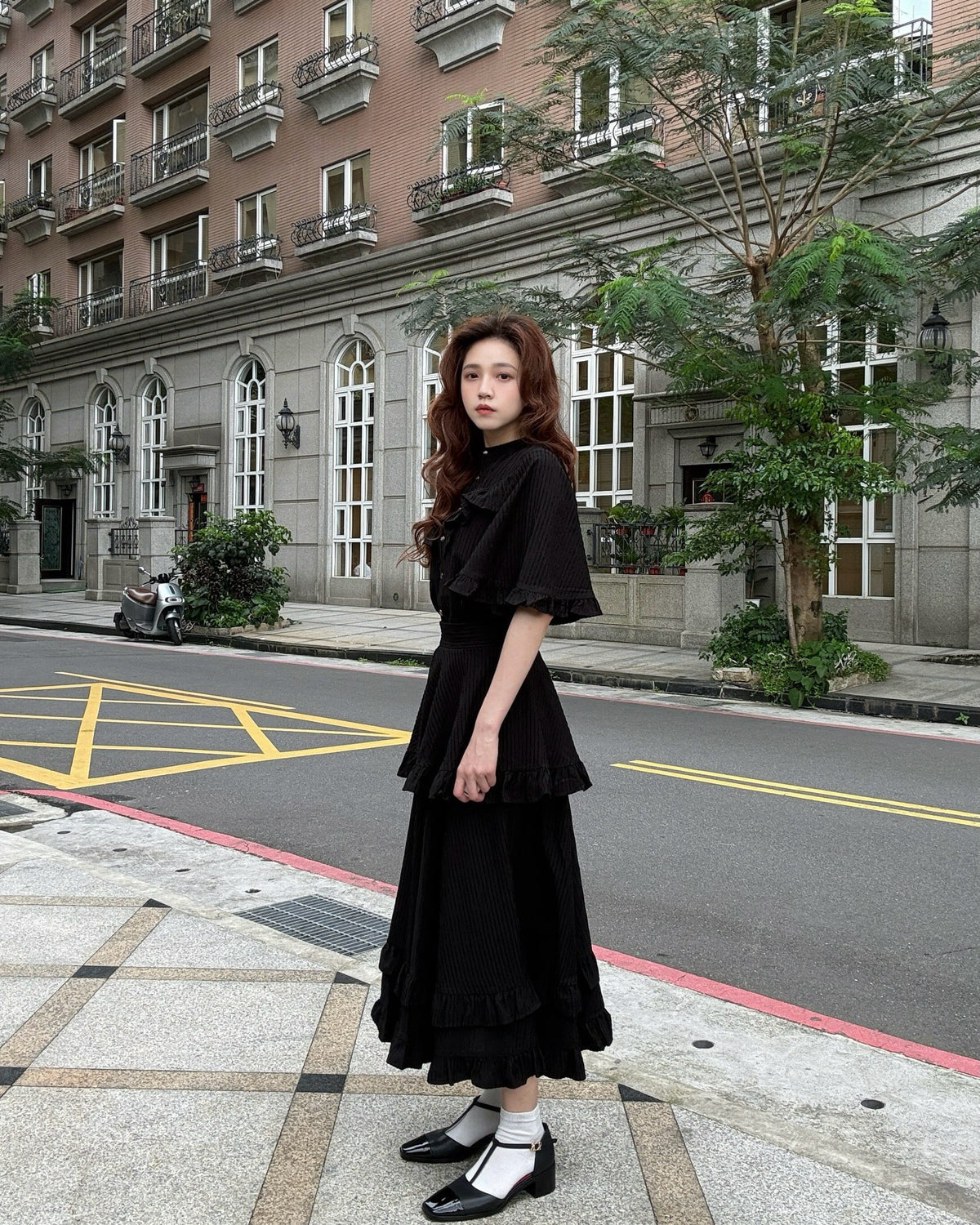 《Chant the Moon Spell》Layered Frill Skirt-Black 着用例 159cm
      トップスS、ボトムスS着用