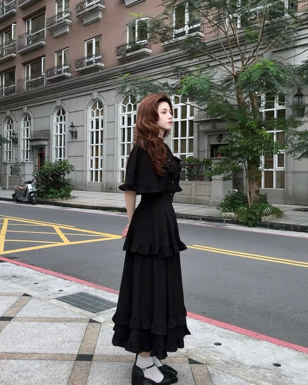 《Chant the Moon Spell》Layered Frill Skirt-Black 着用例 159cm
      トップスS、ボトムスS着用