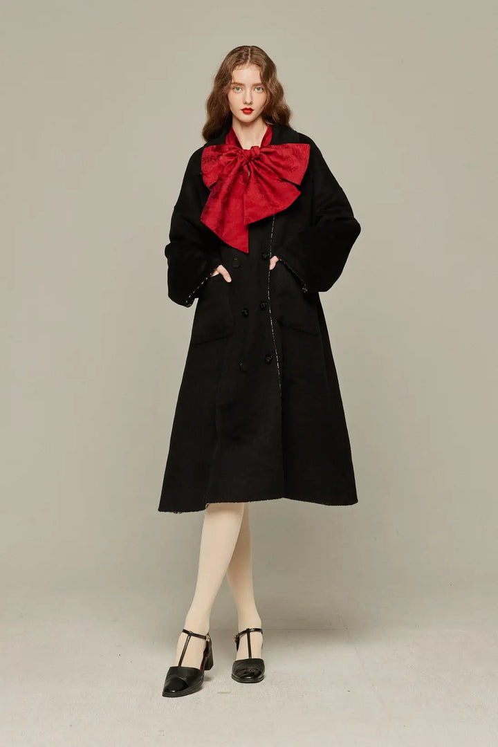 《スーベニアショップに寄ろう》バルーンスリーブリボントップス-Red