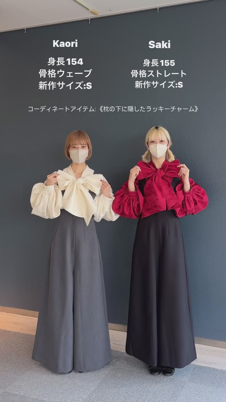 《枕の下に隠したラッキーチャーム》ハイウエストデザインバッククロスサロペット-Black