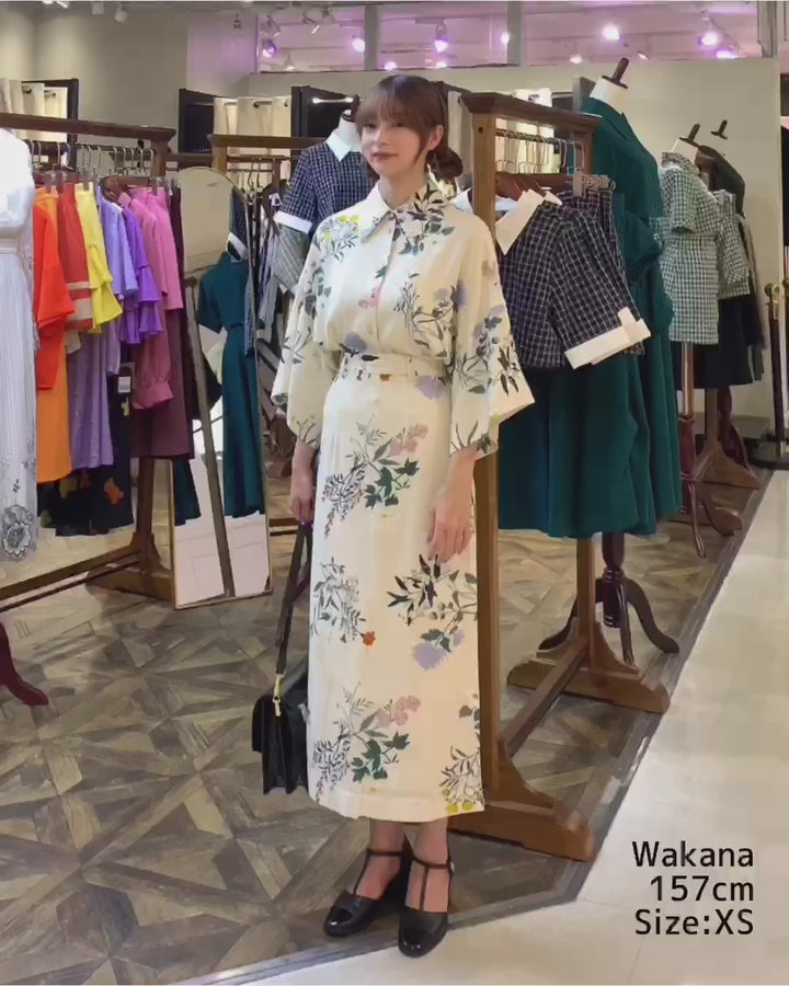 [Goldfish scooping 100 yen] Wide sleeve shirt-Cream